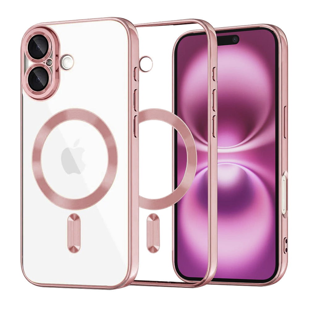 MagSafe Case for Apple iPhone 16 Plus, Techsuit, Luxury Crystal, Pink