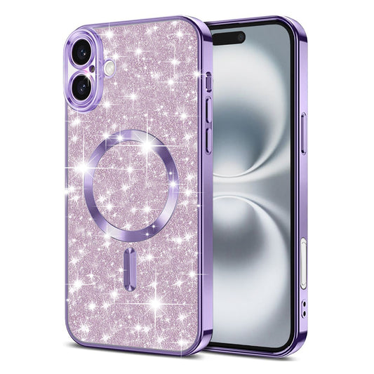 MagSafe-hoesje voor Apple iPhone 16 Plus, Techsuit, Luxury Glitter, Lichtpaars