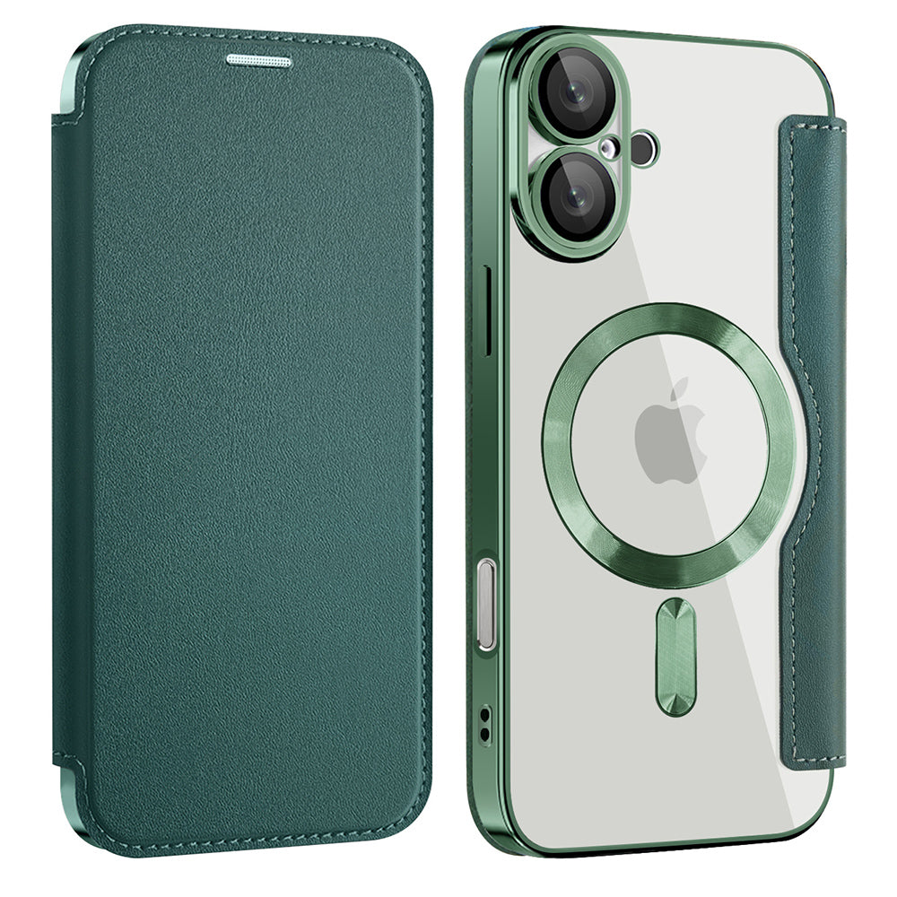 MagSafe-hoes voor Apple iPhone 16 Plus, Techsuit, SmartMag Book, Groen