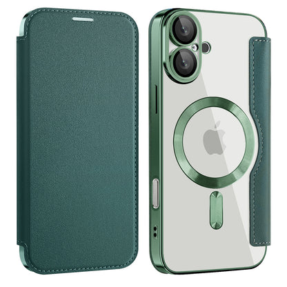 MagSafe-hoes voor Apple iPhone 16 Plus, Techsuit, SmartMag Book, Groen