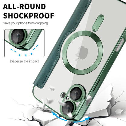 MagSafe-hoes voor Apple iPhone 16 Plus, Techsuit, SmartMag Book, Groen