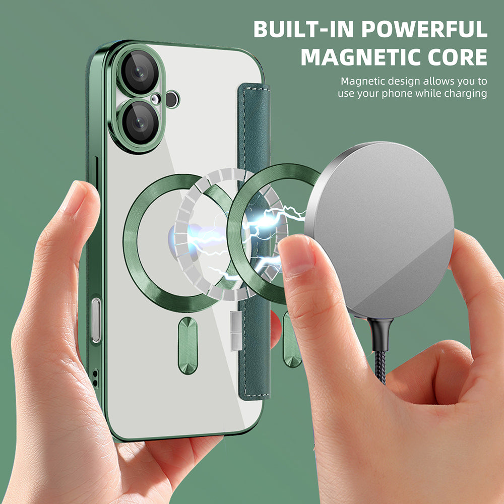 MagSafe-hoes voor Apple iPhone 16 Plus, Techsuit, SmartMag Book, Groen