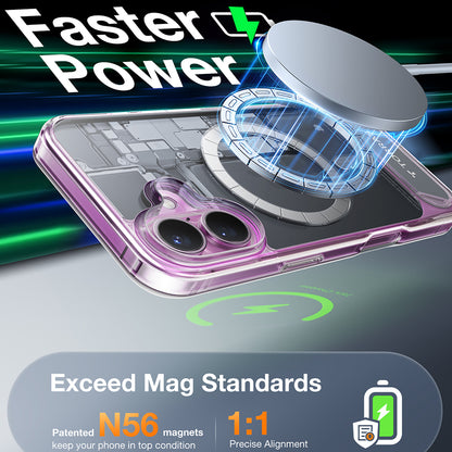 MagSafe hoes voor Apple iPhone 16 Plus, Torras, Pstand, Transparant