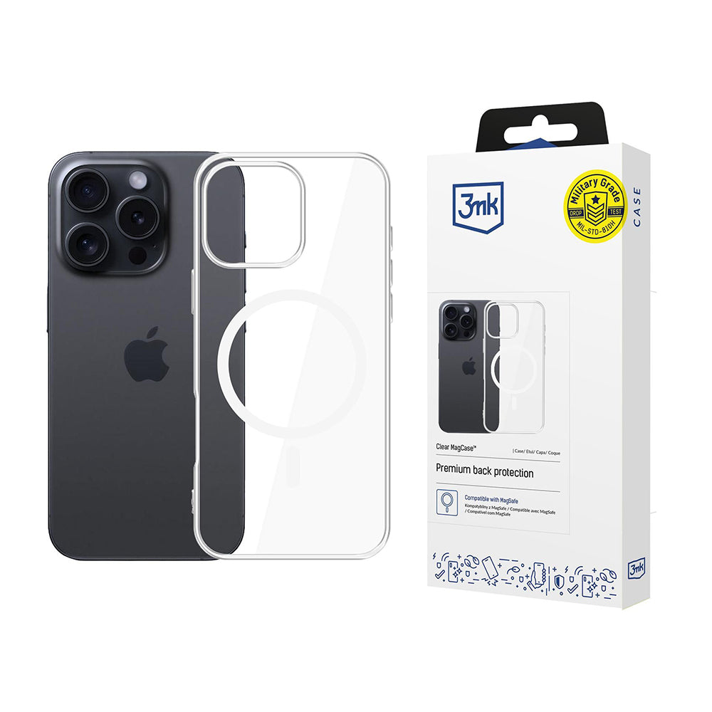 MagSafe Case for Apple iPhone 16 Pro, 3MK, Clear MagCase, Transparent