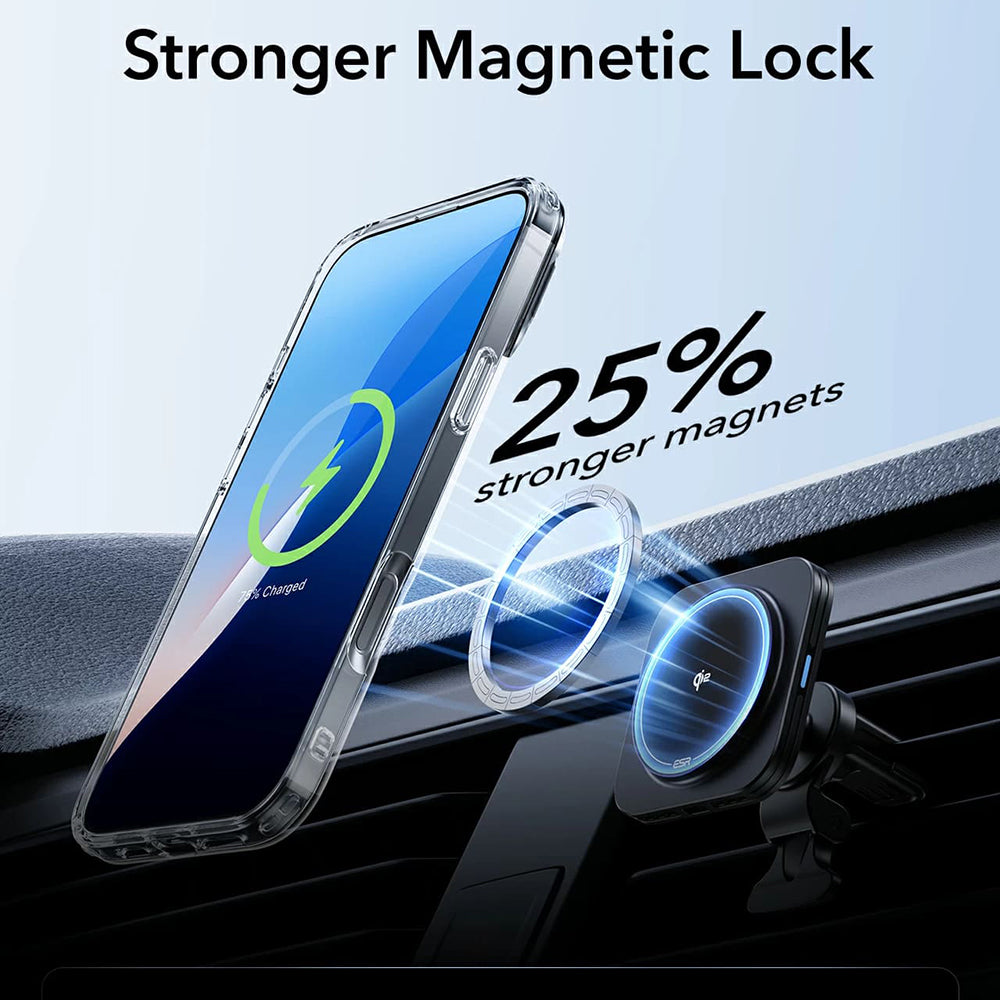MagSafe hoesje voor Apple iPhone 16 Pro, ESR, Classic Hybrid Kickstand, Transparant