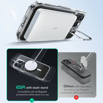 MagSafe hoesje voor Apple iPhone 16 Pro, ESR, Classic Hybrid Kickstand, Transparant