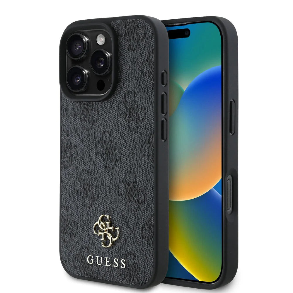 MagSafe hoesje voor Apple iPhone 16 Pro, Guess, 4G Classic, Zwart