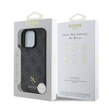 MagSafe hoesje voor Apple iPhone 16 Pro, Guess, 4G Classic, Zwart