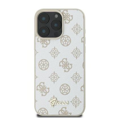 MagSafe hoesje voor Apple iPhone 16 Pro, Guess, Peony Script, Wit