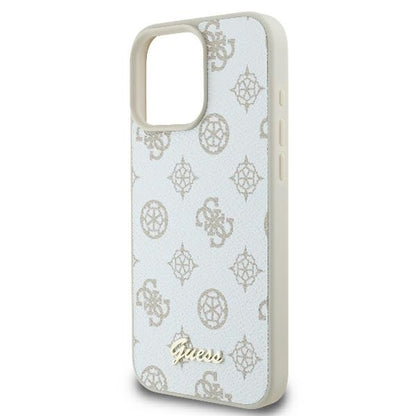 MagSafe hoesje voor Apple iPhone 16 Pro, Guess, Peony Script, Wit