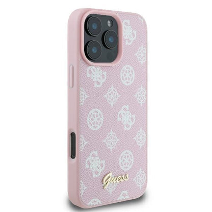 MagSafe hoesje voor Apple iPhone 16 Pro, Guess, Peony Script, Roze