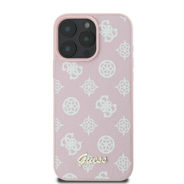 MagSafe hoesje voor Apple iPhone 16 Pro, Guess, Peony Script, Roze
