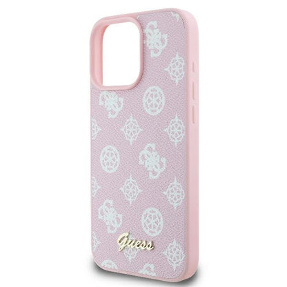 MagSafe hoesje voor Apple iPhone 16 Pro, Guess, Peony Script, Roze