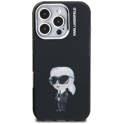 MagSafe hoes voor Apple iPhone 16 Pro, Karl Lagerfeld, IML Aquarelle Logo Karl, Zwart