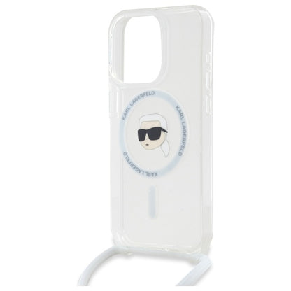 MagSafe hoesje voor Apple iPhone 16 Pro, Karl Lagerfeld, IML Crossbody Karl's Head, Transparant
