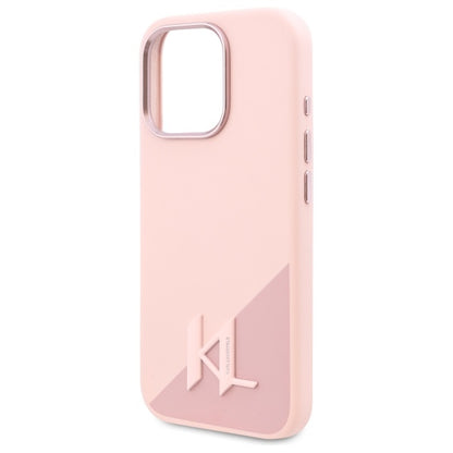 MagSafe hoesje voor Apple iPhone 16 Pro, Karl Lagerfeld, Silicone Shadow Metal Initial, Roze
