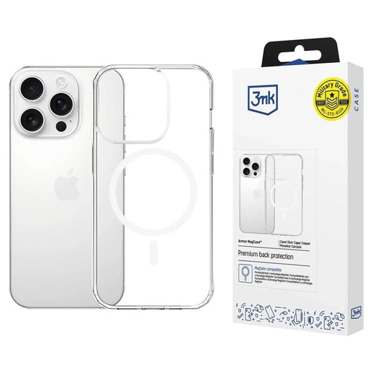 MagSafe-hoes voor Apple iPhone 16 Pro Max, 3MK, Armor MagCase, Transparant