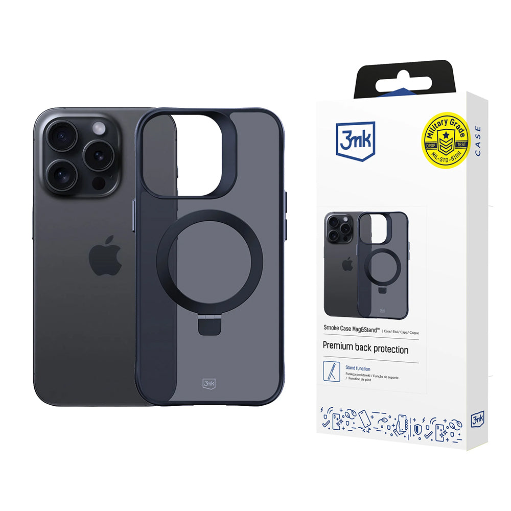 MagSafe Case for Apple iPhone 16 Pro Max, 3MK, Smoke MagStand, Black