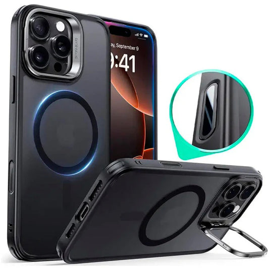 MagSafe hoes voor Apple iPhone 16 Pro Max, ESR, Classic Hybrid Kickstand Slide, Satijnzwart