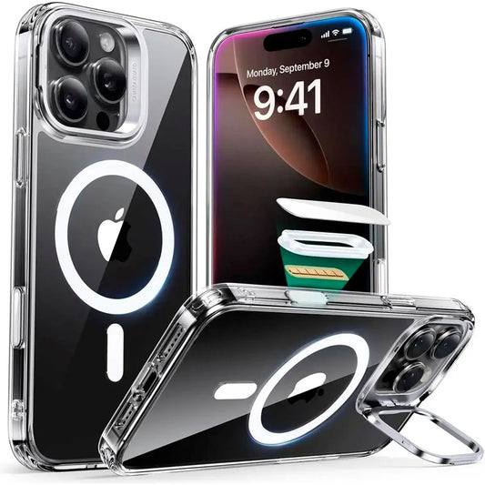 MagSafe hoesje voor Apple iPhone 16 Pro Max, ESR, Classic Hybrid Kickstand Slide, Transparant