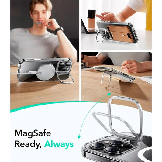 MagSafe hoesje voor Apple iPhone 16 Pro Max, ESR, Classic Hybrid Kickstand Slide, Transparant