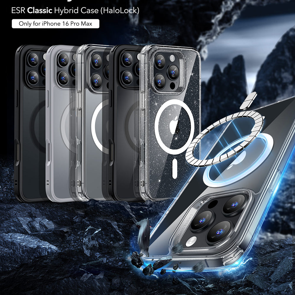 MagSafe hoes voor Apple iPhone 16 Pro Max, ESR, Classic Hybrid, Satijn Transparant