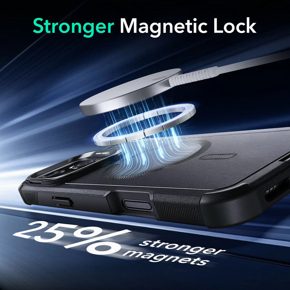 MagSafe Case for Apple iPhone 16 Pro Max, ESR, Cyber Armor Kickstand, Black
