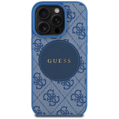 MagSafe hoesje voor Apple iPhone 16 Pro Max, Guess, 4G Circle Classic Logo, Blauw