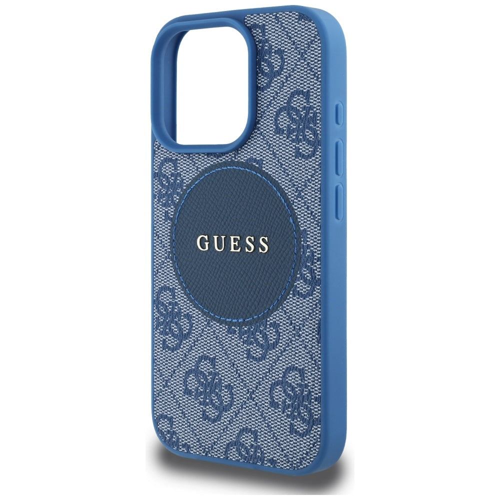 MagSafe hoesje voor Apple iPhone 16 Pro Max, Guess, 4G Circle Classic Logo, Blauw