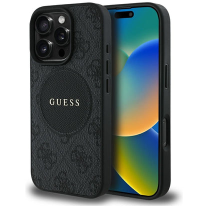 MagSafe hoesje voor Apple iPhone 16 Pro Max, Guess, 4G Circle Classic Logo, Zwart