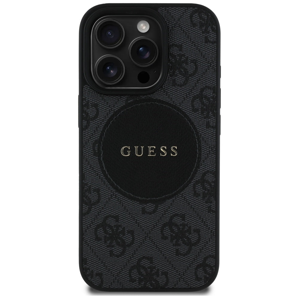 MagSafe hoesje voor Apple iPhone 16 Pro Max, Guess, 4G Circle Classic Logo, Zwart