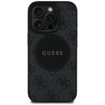 MagSafe hoesje voor Apple iPhone 16 Pro Max, Guess, 4G Circle Classic Logo, Zwart