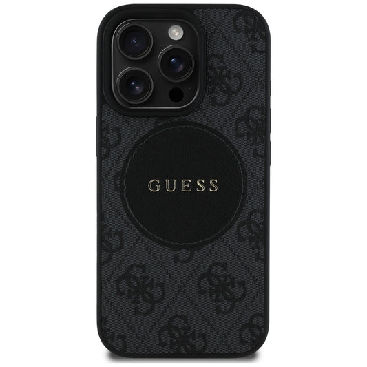 MagSafe hoesje voor Apple iPhone 16 Pro Max, Guess, 4G Circle Classic Logo, Zwart