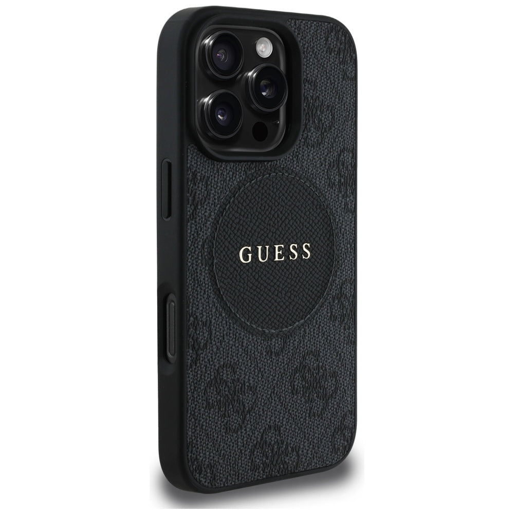MagSafe hoesje voor Apple iPhone 16 Pro Max, Guess, 4G Circle Classic Logo, Zwart