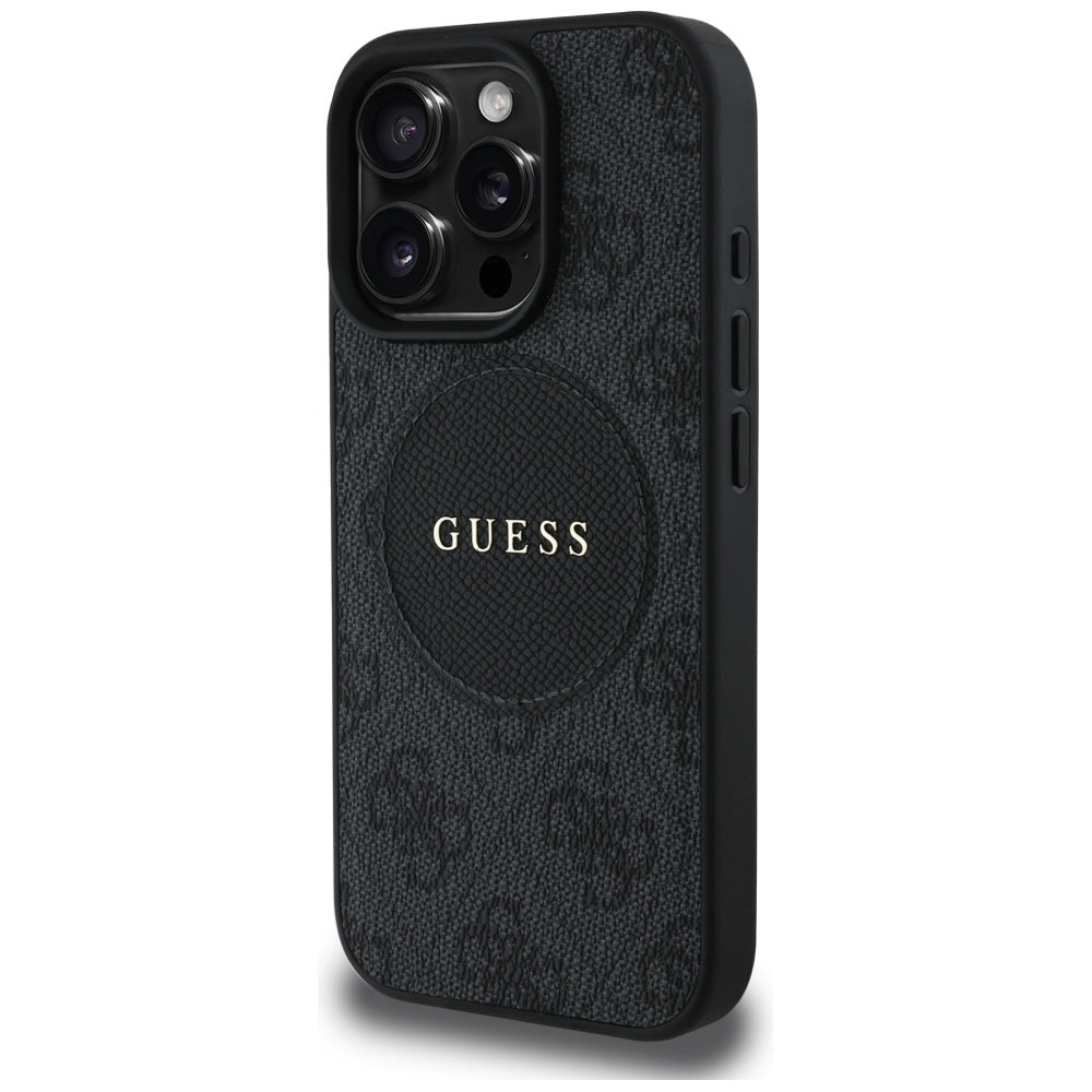 MagSafe hoesje voor Apple iPhone 16 Pro Max, Guess, 4G Circle Classic Logo, Zwart