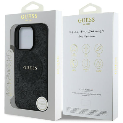 MagSafe hoesje voor Apple iPhone 16 Pro Max, Guess, 4G Circle Classic Logo, Zwart