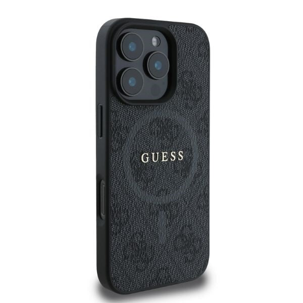 MagSafe hoesje voor Apple iPhone 16 Pro Max, Guess, 4G Ring Classic Logo, Zwart