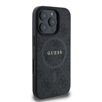 MagSafe hoesje voor Apple iPhone 16 Pro Max, Guess, 4G Ring Classic Logo, Zwart