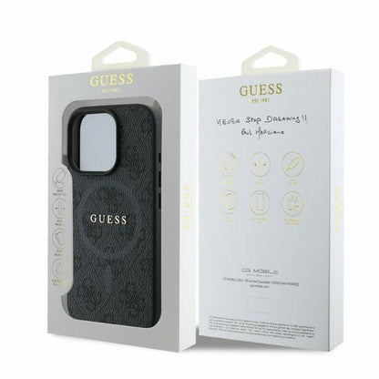 MagSafe hoesje voor Apple iPhone 16 Pro Max, Guess, 4G Ring Classic Logo, Zwart