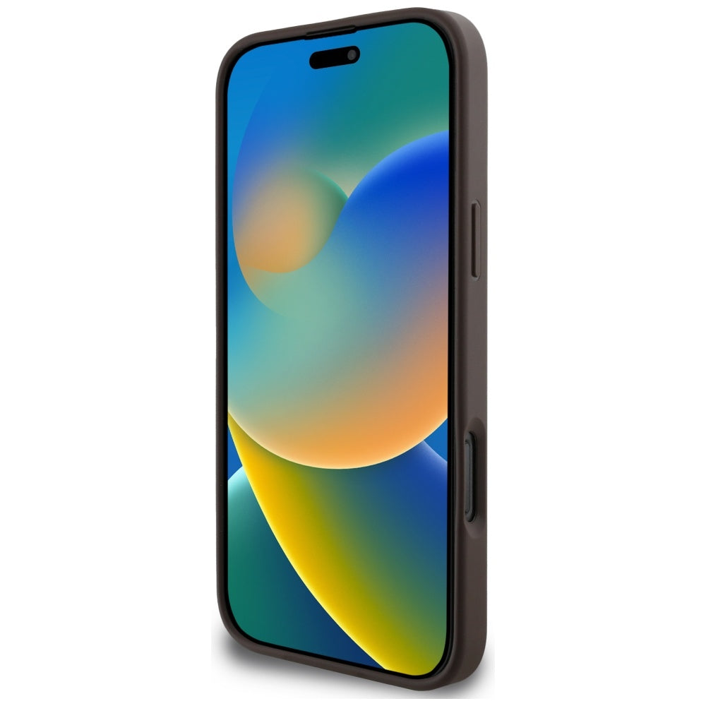 MagSafe hoesje voor Apple iPhone 16 Pro Max, Guess, Cardslot 4G Stripes, Bruin