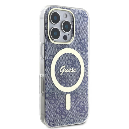 MagSafe hoesje voor Apple iPhone 16 Pro Max, Guess, IML 4G, Blauw