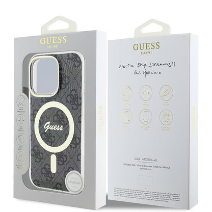 MagSafe hoesje voor Apple iPhone 16 Pro Max, Guess, IML 4G, Zwart