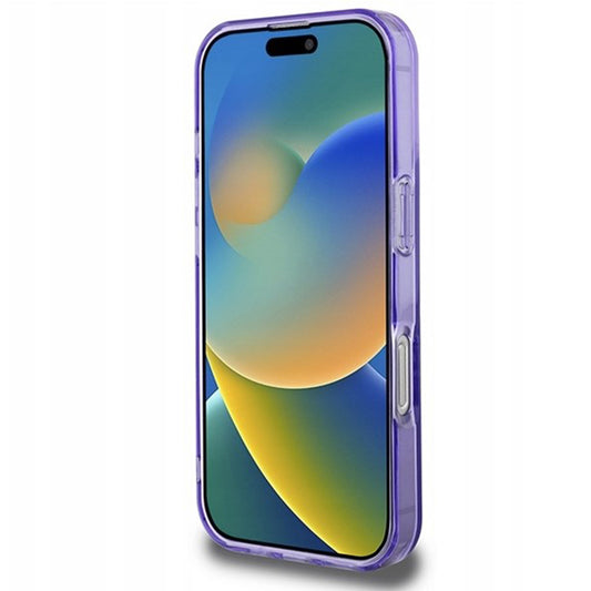 MagSafe hoesje voor Apple iPhone 16 Pro Max, Guess, IML Flowers Wreath, Paars