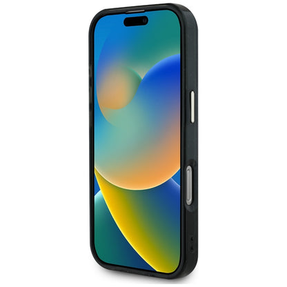 MagSafe hoesje voor Apple iPhone 16 Pro Max, Guess, IML Glitter 4G Circle Triangle, Zwart