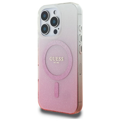 MagSafe hoesje voor Apple iPhone 16 Pro Max, Guess, IML Glitter Gradient, Roze