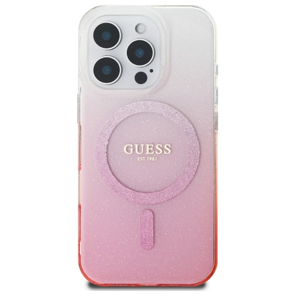 MagSafe hoesje voor Apple iPhone 16 Pro Max, Guess, IML Glitter Gradient, Roze