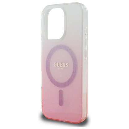MagSafe hoesje voor Apple iPhone 16 Pro Max, Guess, IML Glitter Gradient, Roze