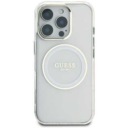 MagSafe hoesje voor Apple iPhone 16 Pro Max, Guess, IML Metal Colored Circle, Wit