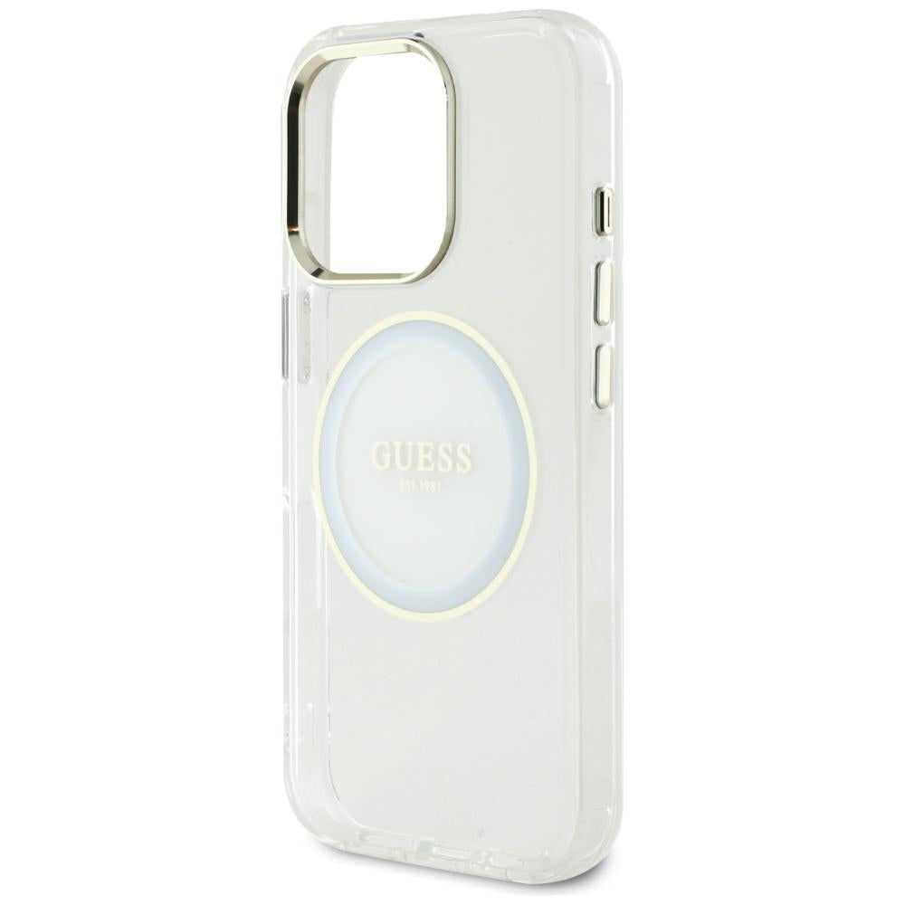 MagSafe hoesje voor Apple iPhone 16 Pro Max, Guess, IML Metal Colored Circle, Wit