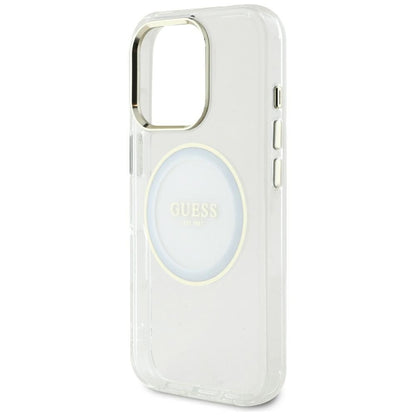 MagSafe hoesje voor Apple iPhone 16 Pro Max, Guess, IML Metal Colored Circle, Wit